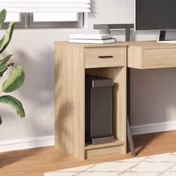 vidaXL Supporto per Computer a Torre con Cassetto Rovere 35x45x77 cm - Vista aggiuntiva 3