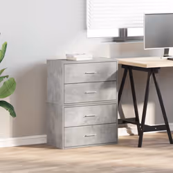 vidaXL Armadi con 2 Cassetti 2 pz Grigio Cemento 60x31x40cm Truciolato - Vista aggiuntiva 3