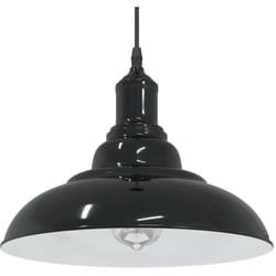 Lampada a Sospensione Regolabile E27 Nero Lucido Ø31 cm Metallo Vidaxl 652011