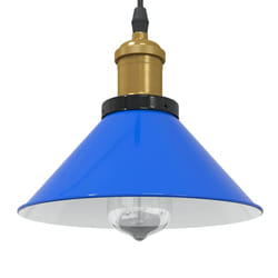 vidaXL Lampada a Sospensione Regolabile E27 Blu Scuro Ø22 cm Metallo