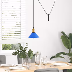 vidaXL Lampada a Sospensione Regolabile E27 Blu Scuro Ø22 cm Metallo - Vista aggiuntiva 3