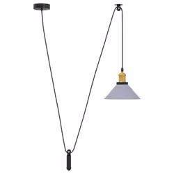 vidaXL Lampada Sospensione Regolabile E27 Grigio Lucido Ø22 cm Metallo - Vista aggiuntiva 2