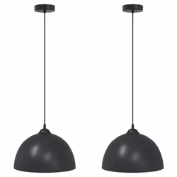 vidaXL Lampada a Sospensione 2 pz Regolabile E27 Nero Ø 30 cm Metallo - Vista aggiuntiva 2