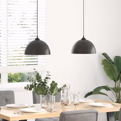 vidaXL Lampada a Sospensione 2 pz Regolabile E27 Nero Ø 30 cm Metallo - Vista aggiuntiva 3