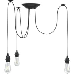 Lampada a Sospensione con 3 Portalampada E27 in Metallo Nero Vidaxl 911243