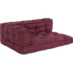 Cuscino per Divano a Pallet con Braccioli e Schienale in Tessuto Rosso Vidaxl