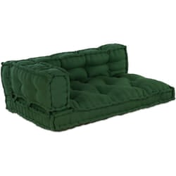 Cuscino per divano a pallet con braccioli e supporto per la schiena in tessuto verde Vidaxl