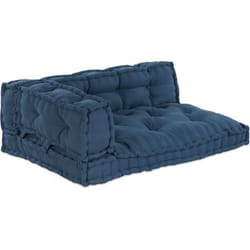Cuscino per Divano Pallet con Supporto per Braccia e Schiena - Tessuto Blu Vidaxl