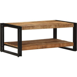 Tavolino da Salotto 90x50x38 cm Legno Massello di Mango Grezzo Vidaxl 733039