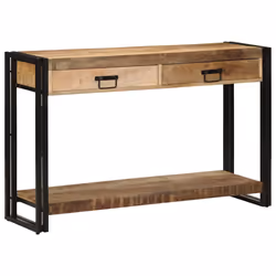 vidaXL Tavolo consolle con cassetto Marrone legno massello di mango - Vista aggiuntiva 2