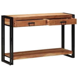 vidaXL Tavolo consolle con cassetto Marrone legno massello di acacia