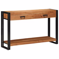 vidaXL Tavolo consolle con cassetto Marrone legno massello di acacia - Vista aggiuntiva 2