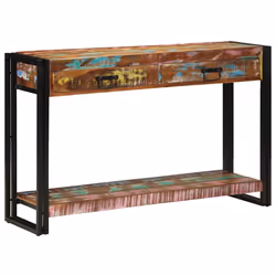 vidaXL Tavolo consolle Multicolore legno massello di riciclo - Vista aggiuntiva 3