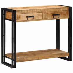 vidaXL Tavolo consolle Marrone 90 x 33 x 75 cm legno massello di mango - Vista aggiuntiva 2