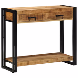 vidaXL Tavolo consolle Marrone 90 x 33 x 75 cm legno massello di mango - Vista aggiuntiva 3
