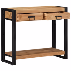 vidaXL Tavolo consolle con cassetto Marrone legno massello di acacia - Vista aggiuntiva 2