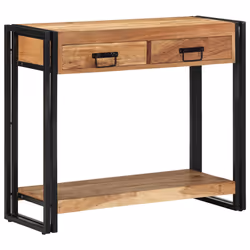 vidaXL Tavolo consolle con cassetto Marrone legno massello di acacia - Vista aggiuntiva 3