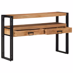 vidaXL Tavolo consolle 120 x 33 x 75 cm legno massello di acacia - Vista aggiuntiva 2