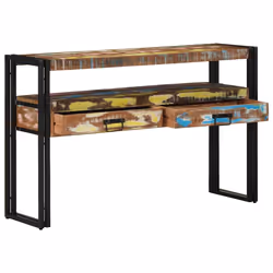 vidaXL Tavolo consolle 120 x 33 x 75 cm legno massello di riciclo - Vista aggiuntiva 2