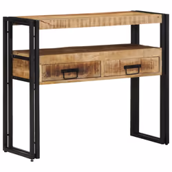 vidaXL Tavolo consolle Marrone 90 x 33 x 75 cm legno massello di mango - Vista aggiuntiva 3
