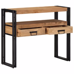 vidaXL Tavolo consolle 90 x 33 x 75 cm legno massello di acacia - Vista aggiuntiva 2