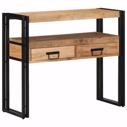vidaXL Tavolo consolle 90 x 33 x 75 cm legno massello di acacia - Vista aggiuntiva 3