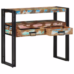 vidaXL Tavolo consolle 90 x 33 x 75 cm legno massello di riciclo - Vista aggiuntiva 2