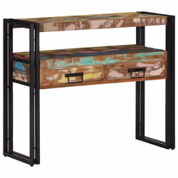 vidaXL Tavolo consolle 90 x 33 x 75 cm legno massello di riciclo - Vista aggiuntiva 3