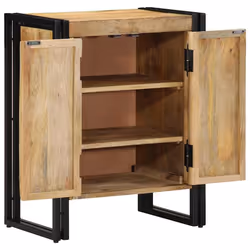 vidaXL Armadio per Scarpe Nero 30 x 30 x 40 cm Legno massello di mango - Vista aggiuntiva 2