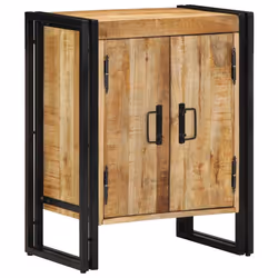 vidaXL Armadio per Scarpe Nero 30 x 30 x 40 cm Legno massello di mango - Vista aggiuntiva 3