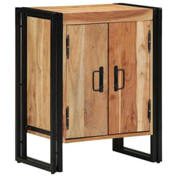 vidaXL Armadio per Scarpe con porta Nero Legno massello di acacia