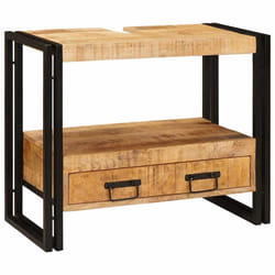 vidaXL Mobile sottolavabo con cassetto Legno massello di mango e ferro