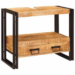 vidaXL Mobile sottolavabo con cassetto Legno massello di mango e ferro - Vista aggiuntiva 3