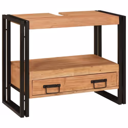 vidaXL Mobile sottolavabo Legno massello di acacia e ferro - Vista aggiuntiva 3