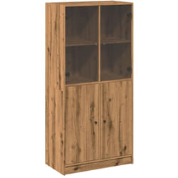 Credenza con Ante Rovere Artigianale 68x37x142 cm Multistrato Vidaxl 505378