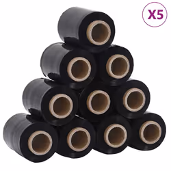 vidaXL Film Estensibili 50 pz Nero 23 μm 10 cm x 150 m - Vista aggiuntiva 2