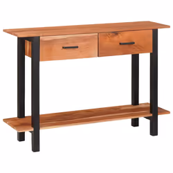 vidaXL Tavolo consolle con cassetto Marrone 110 x 30 x 75 cm - Vista aggiuntiva 2