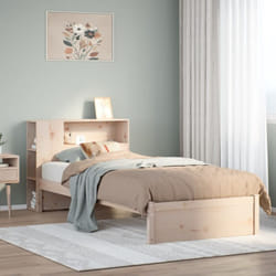Giroletto con Libreria senza Materasso 75x190 cm in Legno Pino Vidaxl 523057