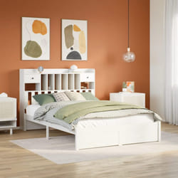 Letto Libreria senza Materasso Bianco 160x200 cm Legno di Pino Vidaxl 368404