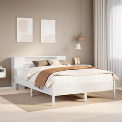 Letto Libreria senza Materasso Bianco 120x190 cm Legno di Pino Vidaxl 579634