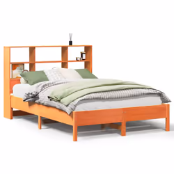 vidaXL Letto Libreria senza Materasso Marrone Cera 120x190 cm in Pino - Vista aggiuntiva 2