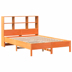 vidaXL Letto Libreria senza Materasso Marrone Cera 120x190 cm in Pino - Vista aggiuntiva 3
