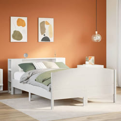 Letto Libreria senza Materasso Bianco 120x190 cm Legno di Pino vidaXL397076