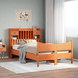vidaXL Letto senza Materasso Marrone Cera 135x190 cm in Legno di Pino