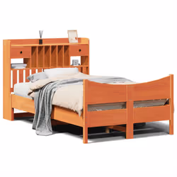 vidaXL Letto senza Materasso Marrone Cera 135x190 cm in Legno di Pino - Vista aggiuntiva 2