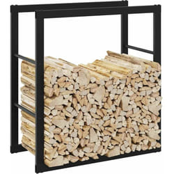 Vidaxl - Rastrelliera per Legna da Ardere Nera 55x30x61 cm in Acciaio 601536