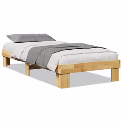 vidaXL Struttura Letto Senza Materasso 75x190 cm in Legno di Rovere - Vista aggiuntiva 2