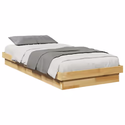 vidaXL Struttura Letto Senza Materasso 75x190 cm in Legno di Rovere - Vista aggiuntiva 3