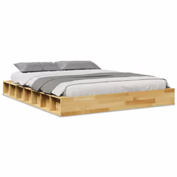 vidaXL Struttura Letto Senza Materasso 135x190 cm in Legno di Rovere - Vista aggiuntiva 2