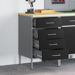 Armadio da lavoro Nero 50x55x85 cm Acciaio Vidaxl